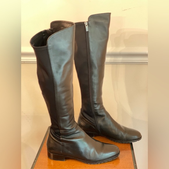 Bruno Premi Black Leather Knee Boots - Picture 2 of 8